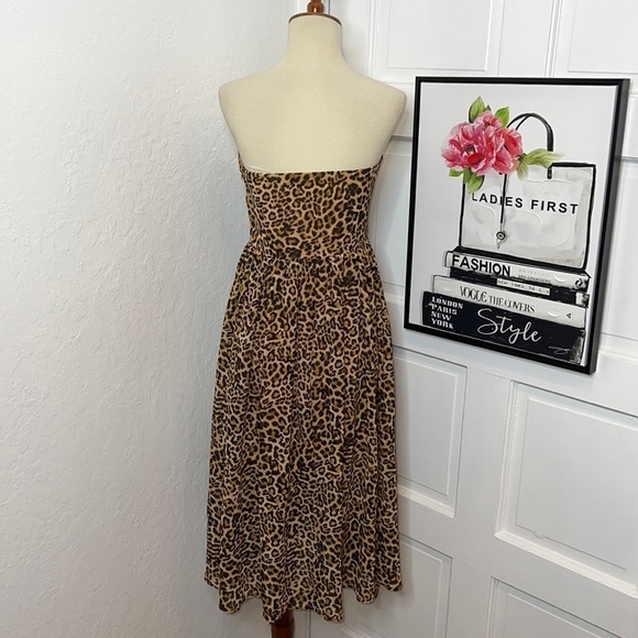 NWOT Lovers + Friends Cheetah Print Marcus Strapless Midi Dress Size S - Picture 5 of 9